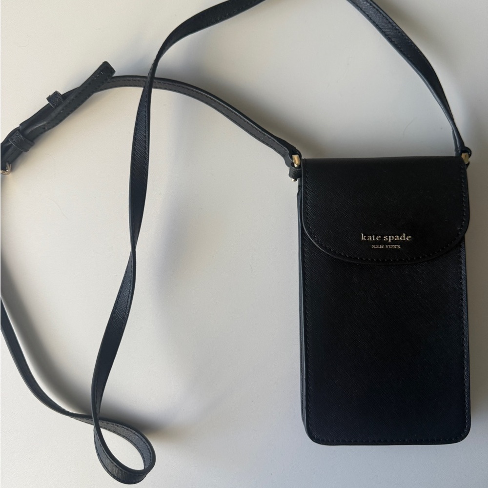 Kate Spade Black Leather Phone Crossbody